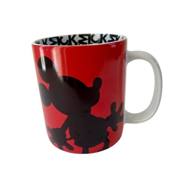 Mickey Mouse Silhouette Authentic Original Disney Parks Red and Black Coffee Mug - Picture 2 of 7